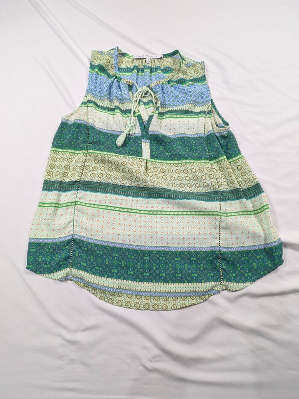 ✨ Collective Concepts Green & Blue Striped Tank Top Size S ✨